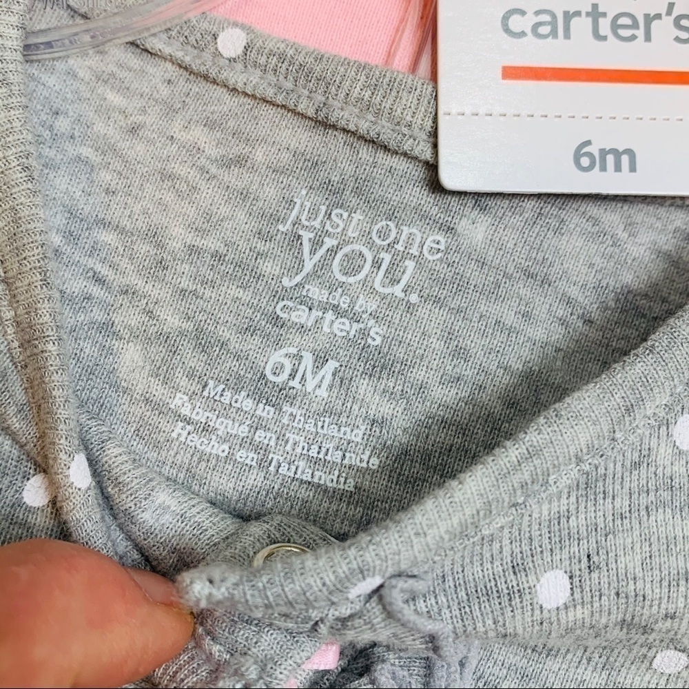 Carter’s || NWT 3 Piece Set Pink Gray Adorable Just One You 6 Months - Picture 5 of 5